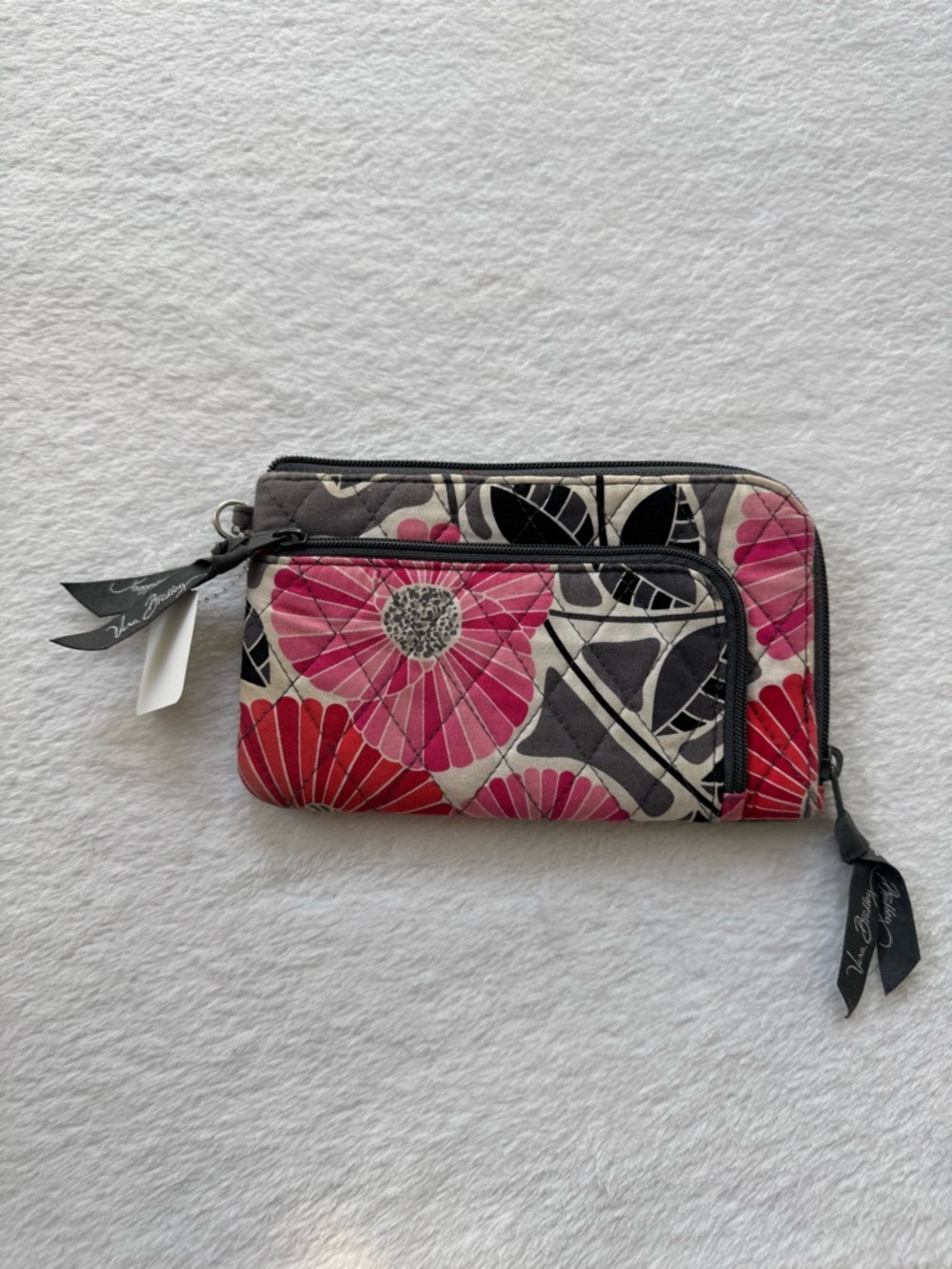 Vera Bradley Pink & Red Floral Quilted Zip Wallet